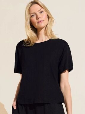 Eberjey Organic Linen Knit Short Sleeve T-Shirt size XL